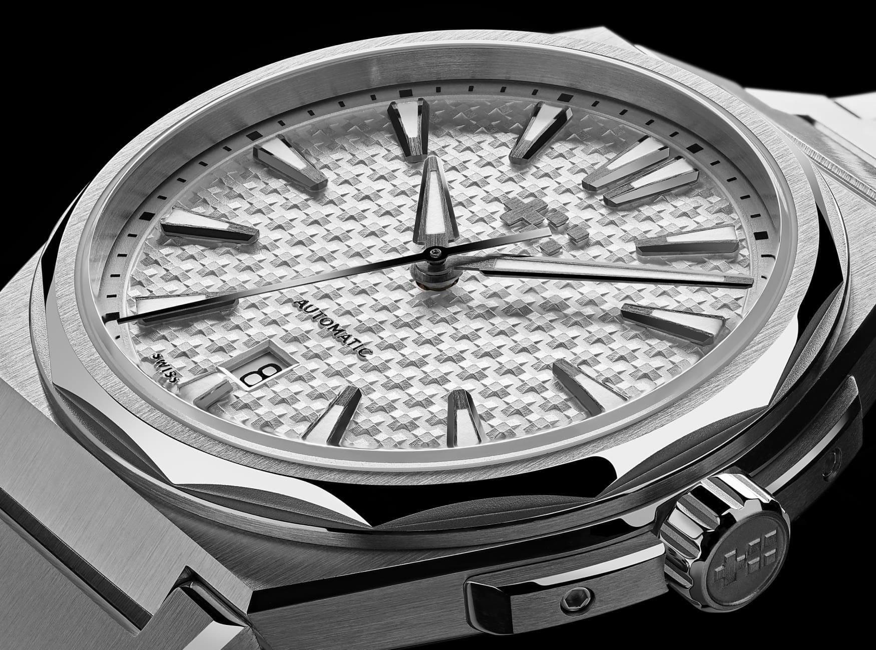 christopher ward the twelve steel silver dial closeup