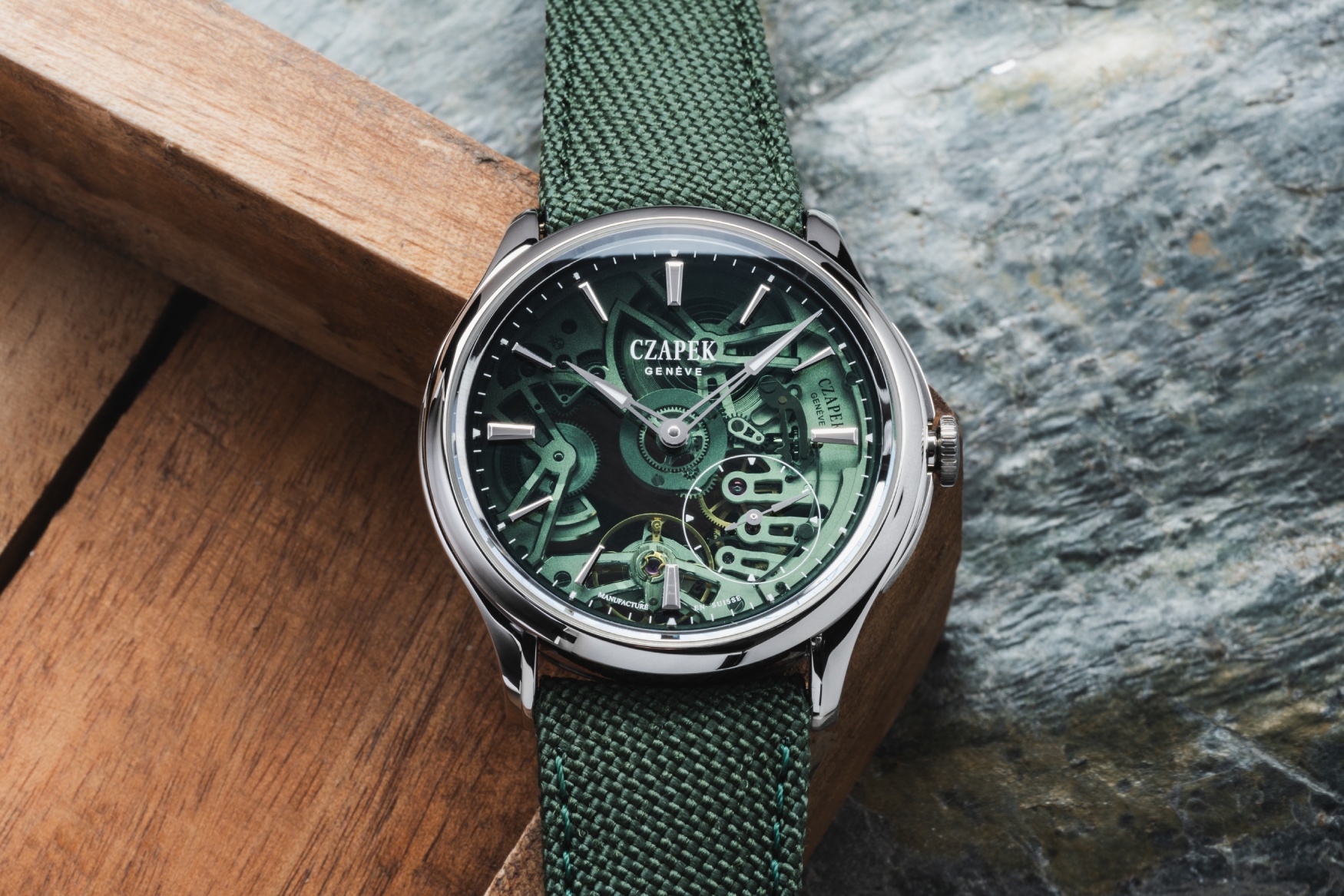czapek fratello promenade transparencies viridian green dial 2