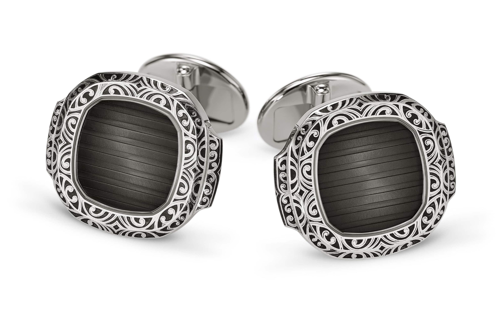 engraved Patek Philippe Nautilus cufflinks