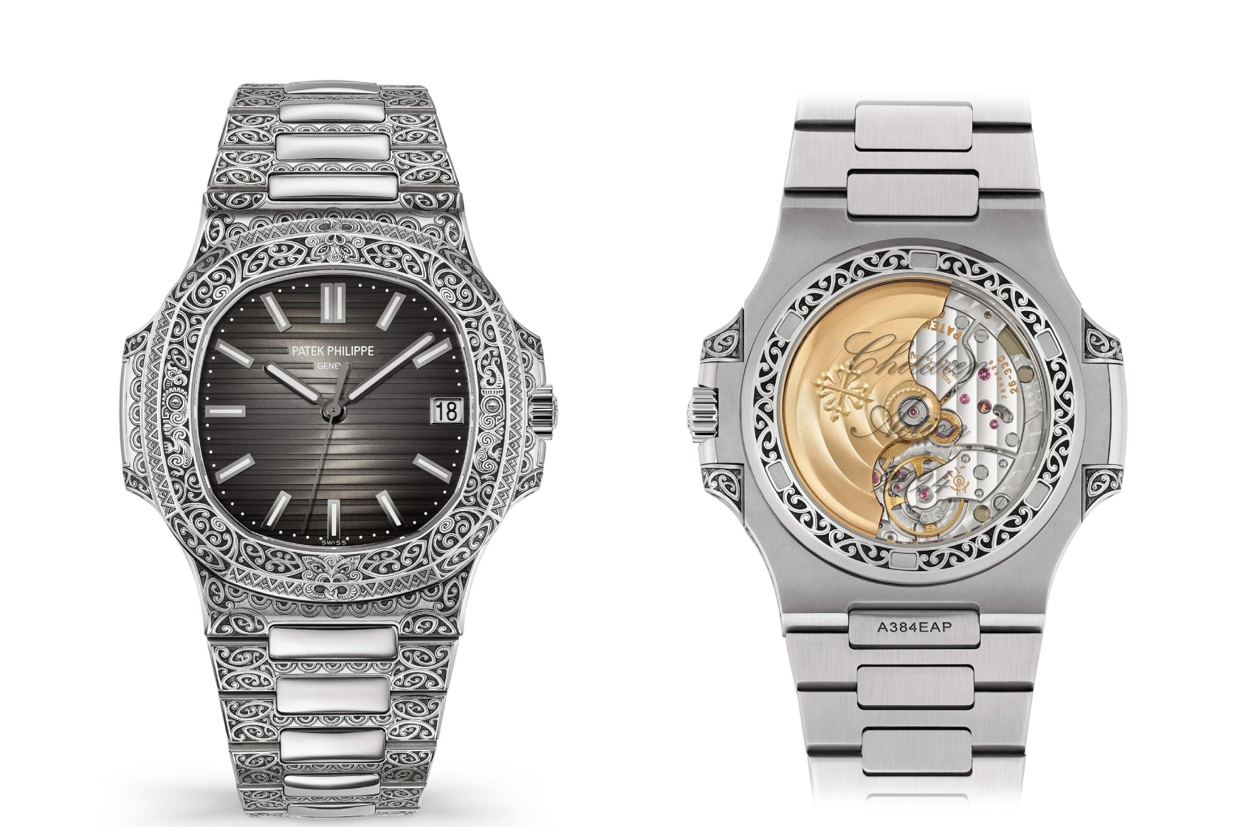 engraved Patek Philippe Nautilus soldiers