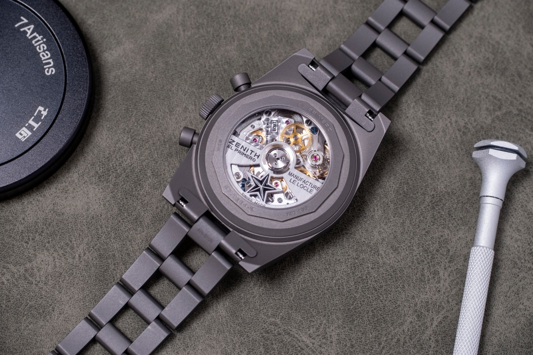 zenith defy revival shadow titanium ladder bracelet movement