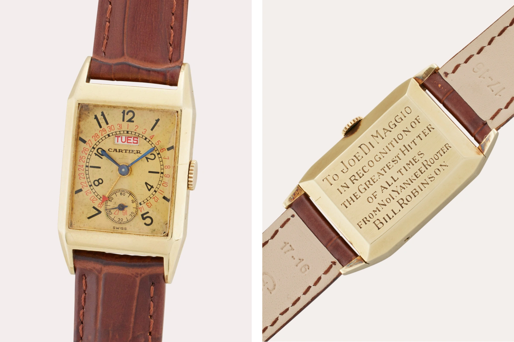 cartier calendar pointer date joe dimaggio
